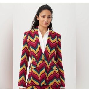 Trina Turk Multicolor Chevron Blazer